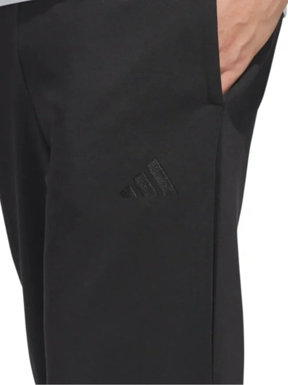 adidas Men's Black Straight-Leg Sweatpants with pockets